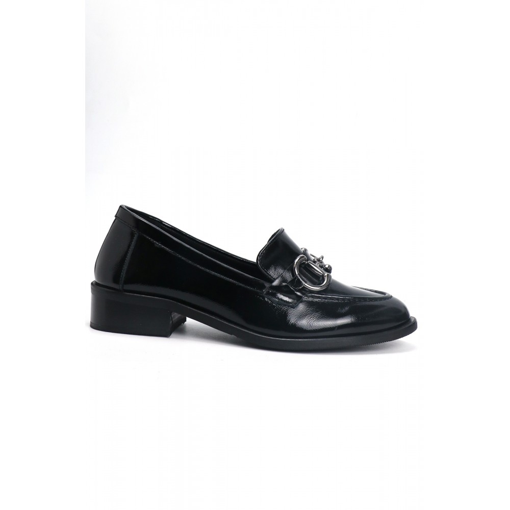 OZ DOROTHY Siyah Rugan Kadın Deri Loafer KDK 500