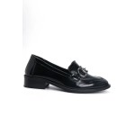 OZ DOROTHY Siyah Rugan Kadın Deri Loafer KDK 500