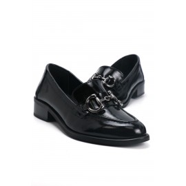 OZ DOROTHY Siyah Rugan Kadın Deri Loafer KDK 500