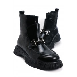 OZ DOROTHY Siyah Rugan Kadın Deri Bot KDK-00316