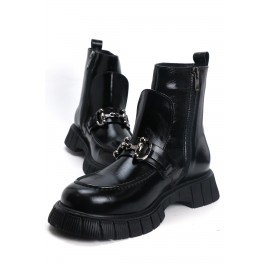 OZ DOROTHY Siyah Rugan Kadın Deri Bot KDK-00316