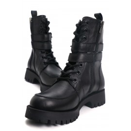 OZ DOROTHY Siyah Kemer Detaylı Kadın Deri Bot KPURE-011101