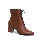 OZ DOROTHY Taba Bağcıklı Kadın Deri Bot KERCN-00111