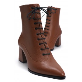 OZ DOROTHY Taba Bağcıklı Kadın Deri Bot KERCN-00111