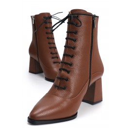 OZ DOROTHY Taba Bağcıklı Kadın Deri Bot KERCN-00111