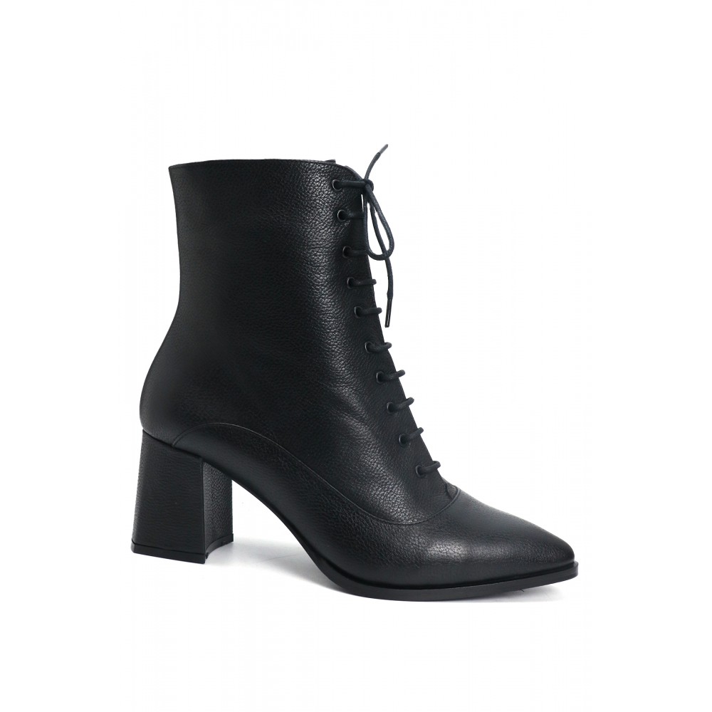 OZ DOROTHY Siyah Bağcıklı Kadın Deri Bot KERCN-00111