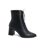 OZ DOROTHY Siyah Bağcıklı Kadın Deri Bot KERCN-00111