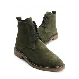  Hakiki Süet Yeşil Kadın Bot