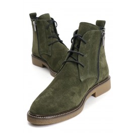  Hakiki Süet Yeşil Kadın Bot