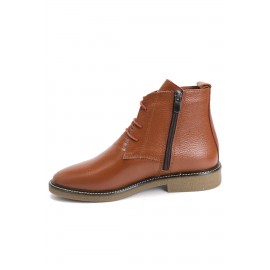 Hakiki Deri Taba Rengi Kadın Bot