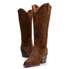 OZ DOROTHY Kadın Taba Dekoratif Dikişli Western Deri Bot K21PURE008605